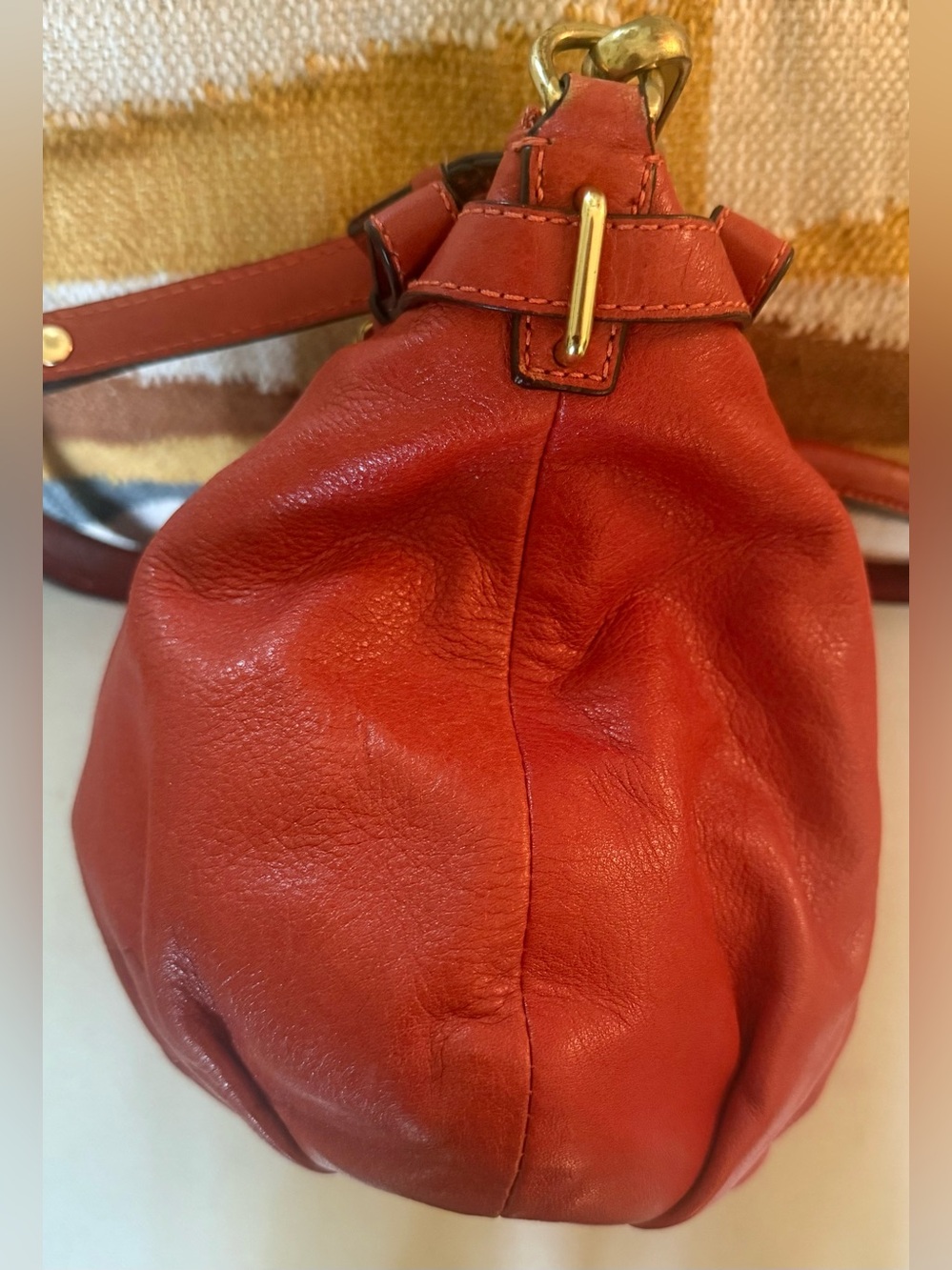 Coach Madison Sophia Satchel Red Leather Crossbody Bag Gold Hardware - Picture 5 of 14